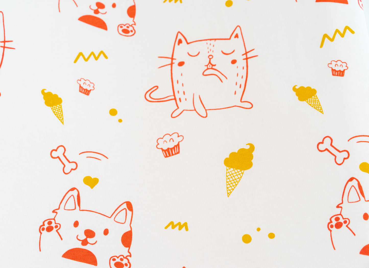 Organic Cotton Interlock Crib Sheet - Puppies and Kittens - Animal Collection - Magnolia Organics