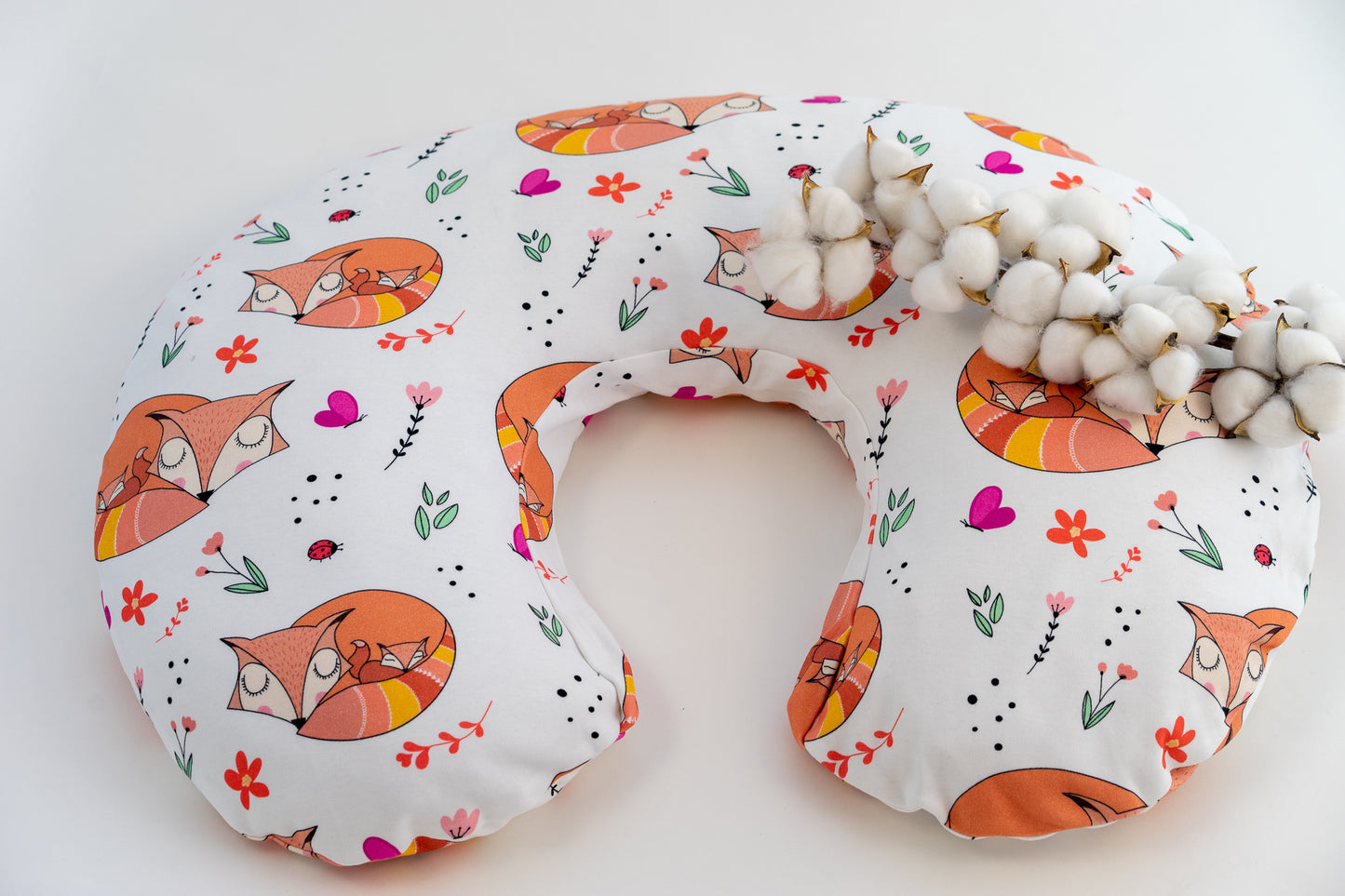 Nursing Pillow Cover - Snuggling Foxes - Animal Collection - Magnolia Organics