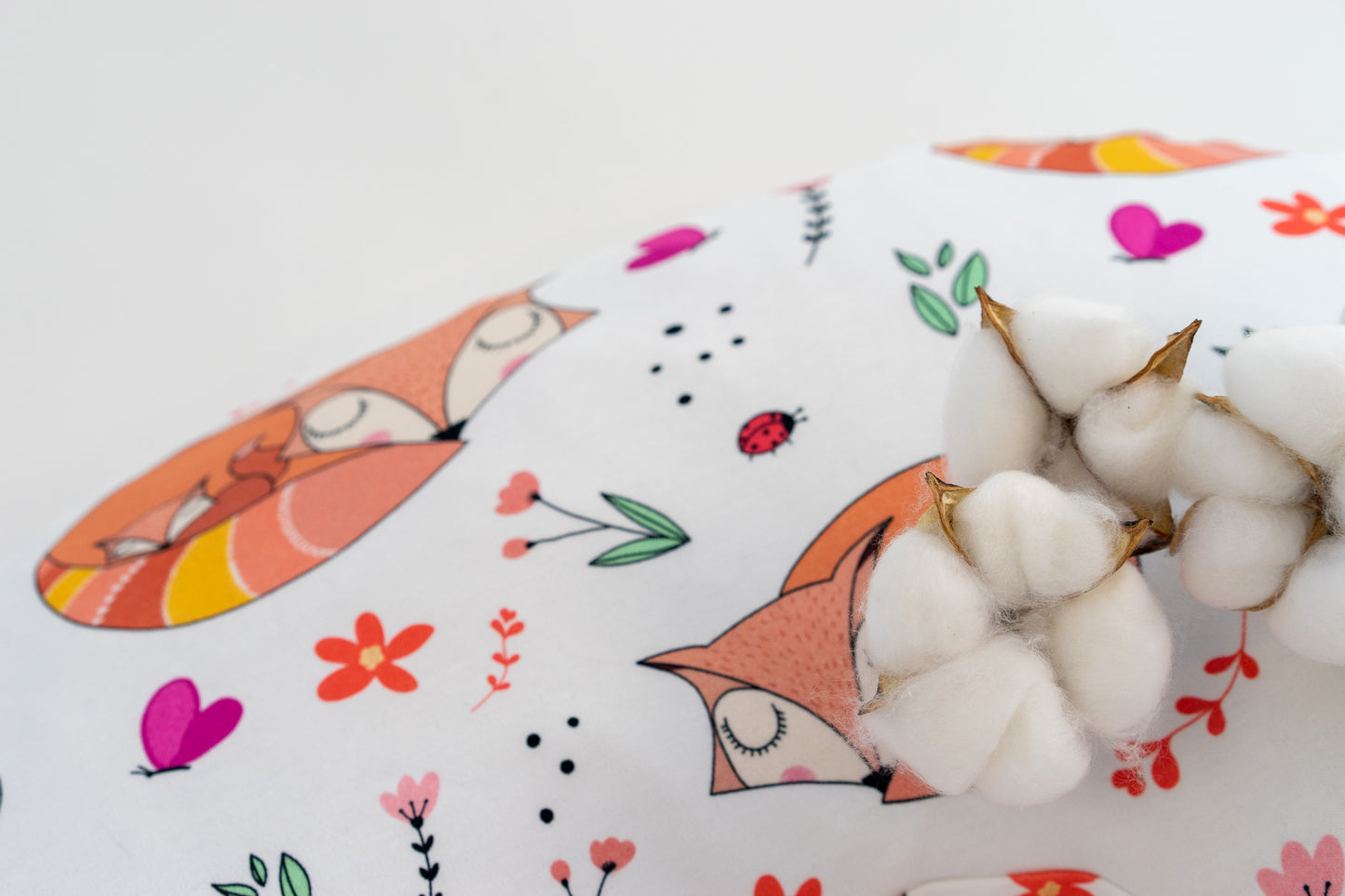 Nursing Pillow Cover - Snuggling Foxes - Animal Collection - Magnolia Organics