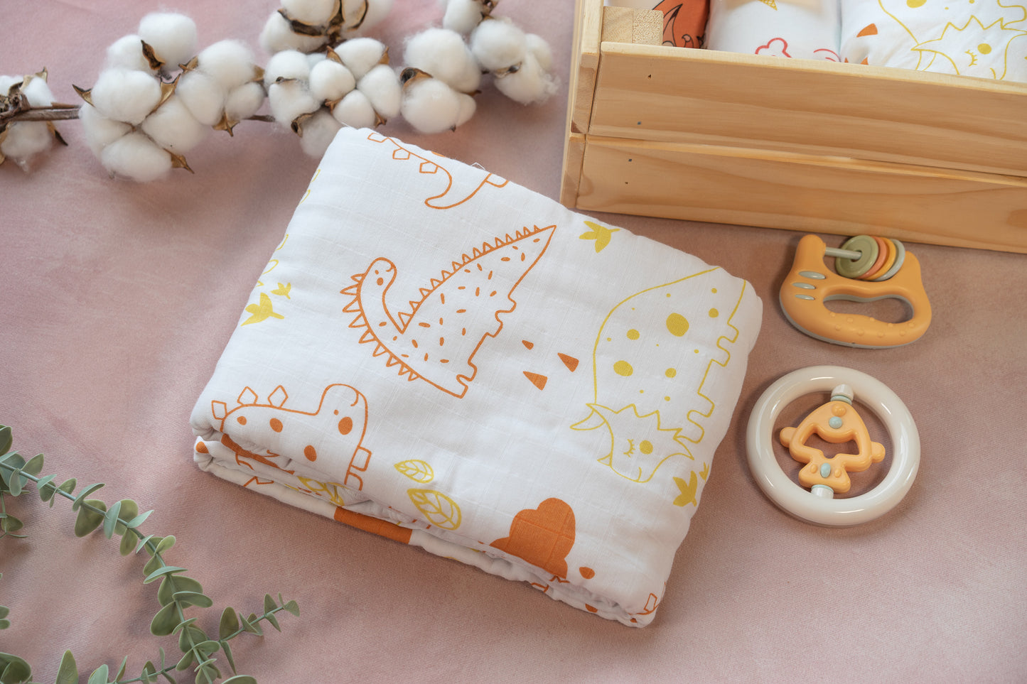 Organic Cotton Interlock Crib Sheet - Dinos - Animal Collection - Magnolia Organics