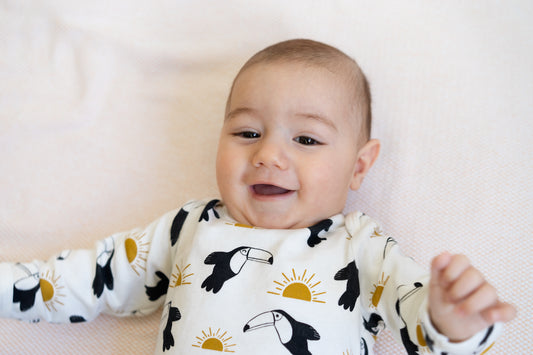 Toucan Sunrise Long-Sleeve Organic Cotton Bodysuit