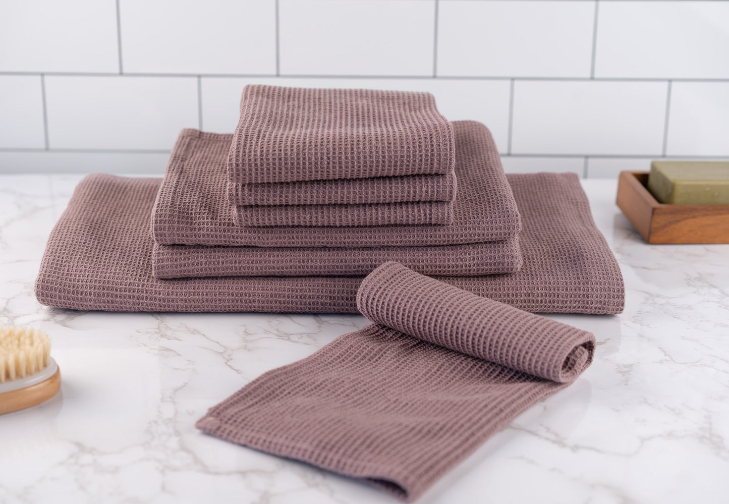 Organic 7pc Waffle Bath Sheet Set