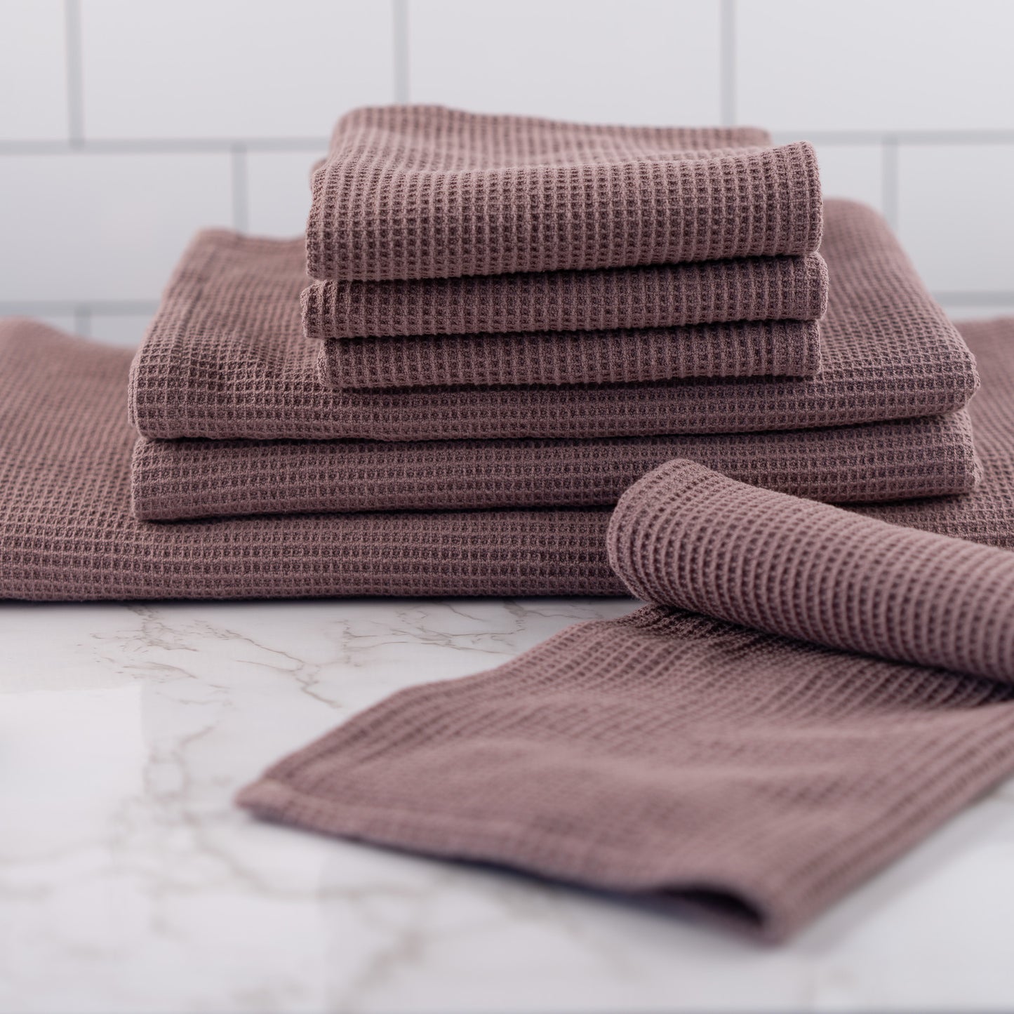 Organic 7pc Waffle Bath Sheet Set