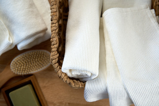 Organic 7pc Waffle Bath Sheet Set