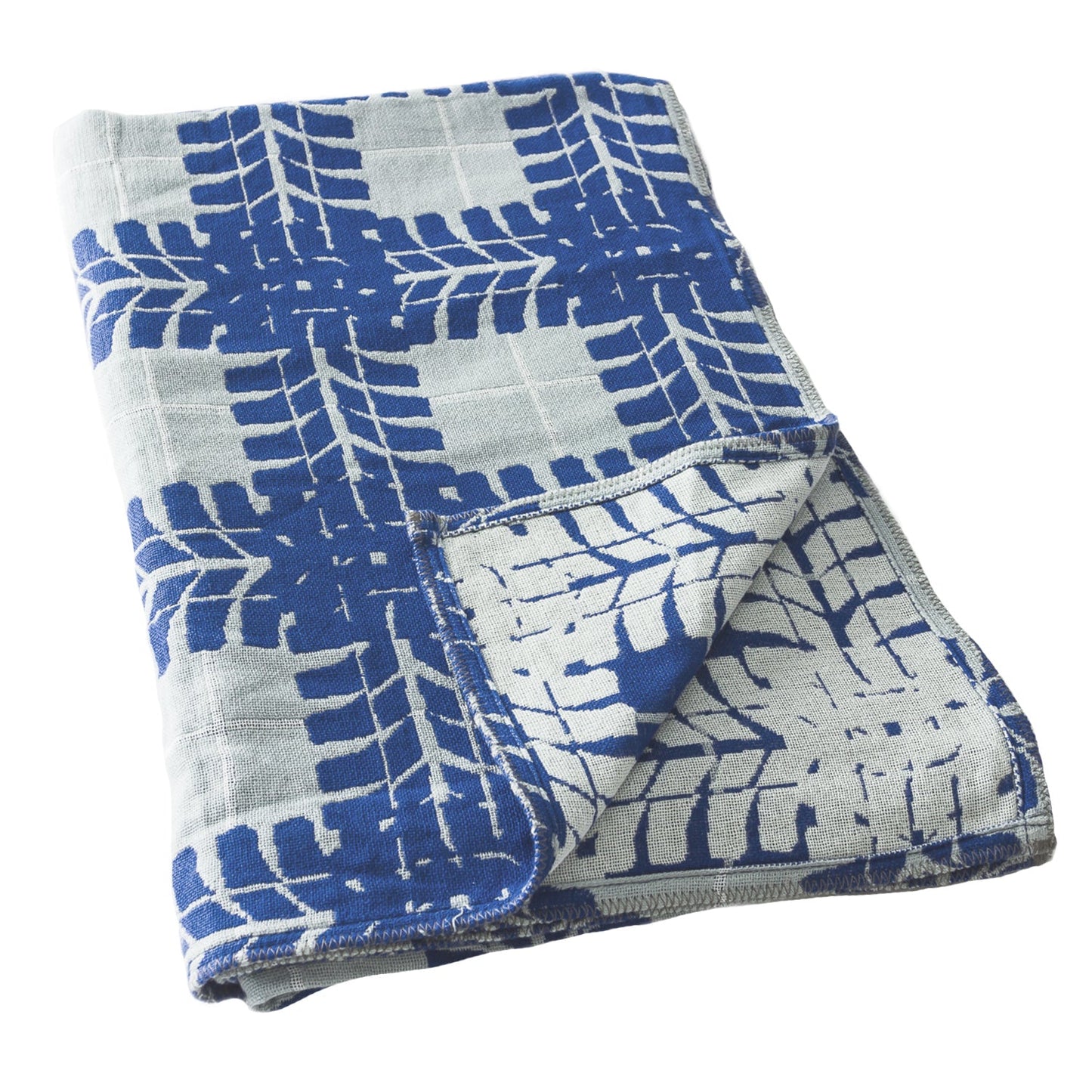 Cotton Throw Blanket, Blue Man Cave Design in Organic Cotton