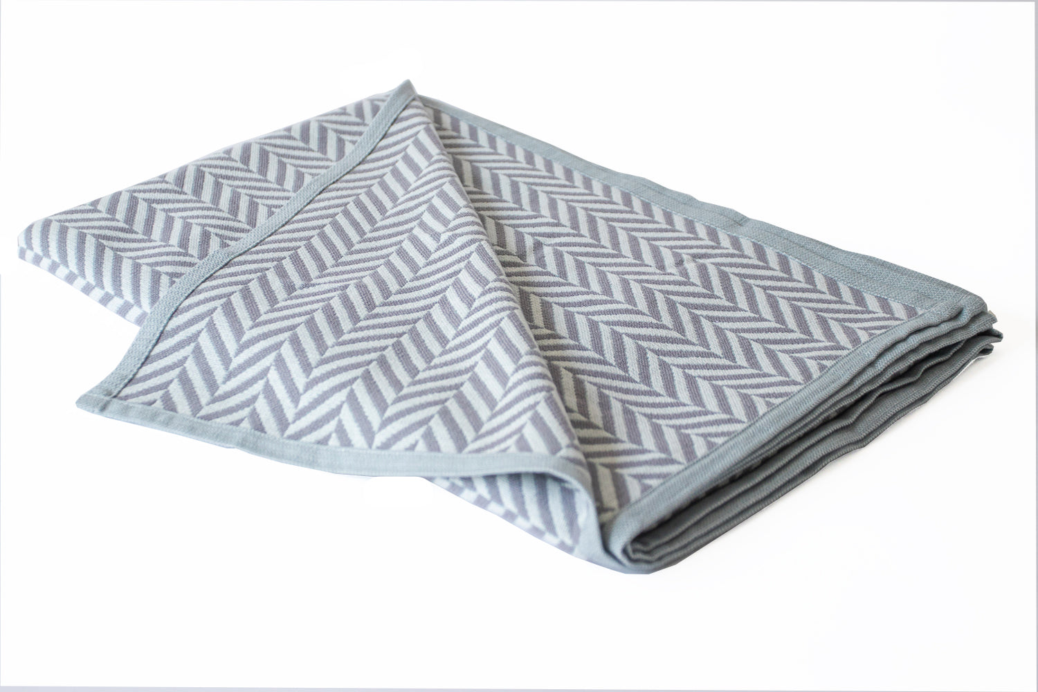Cotton Throw/Blankets made with organically grown cotton Herringbone Grey