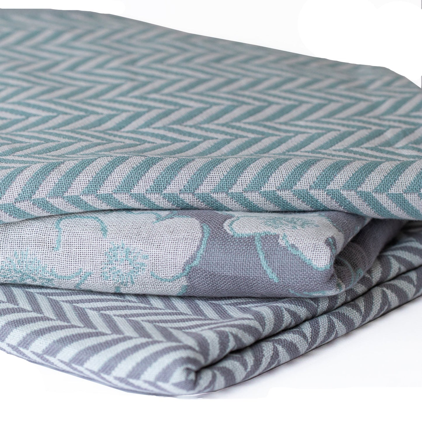 Cotton Throw/Blankets made with organically grown cotton Herringbone Sage 3