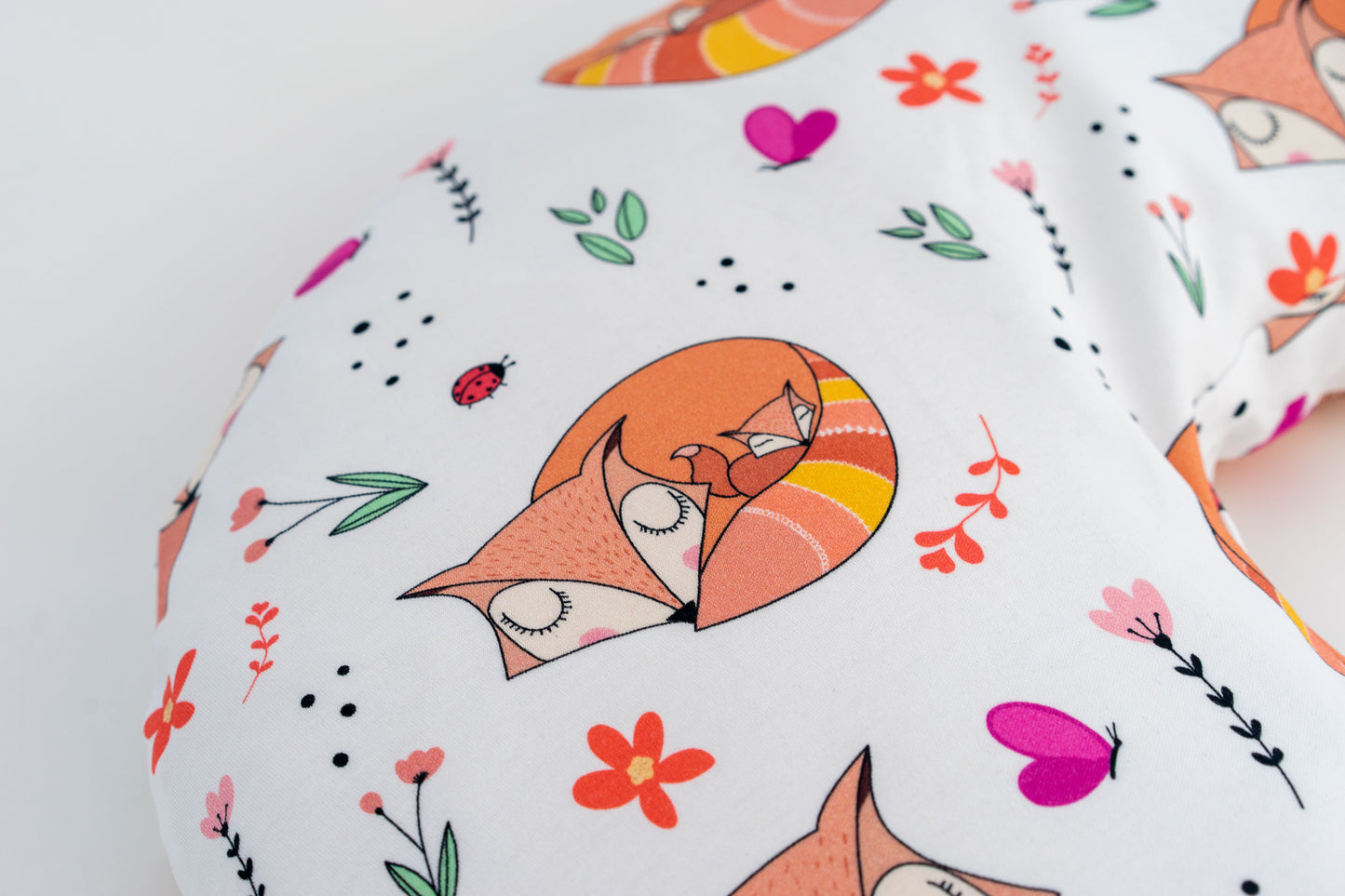 Nursing Pillow Cover - Snuggling Foxes - Animal Collection - Magnolia Organics