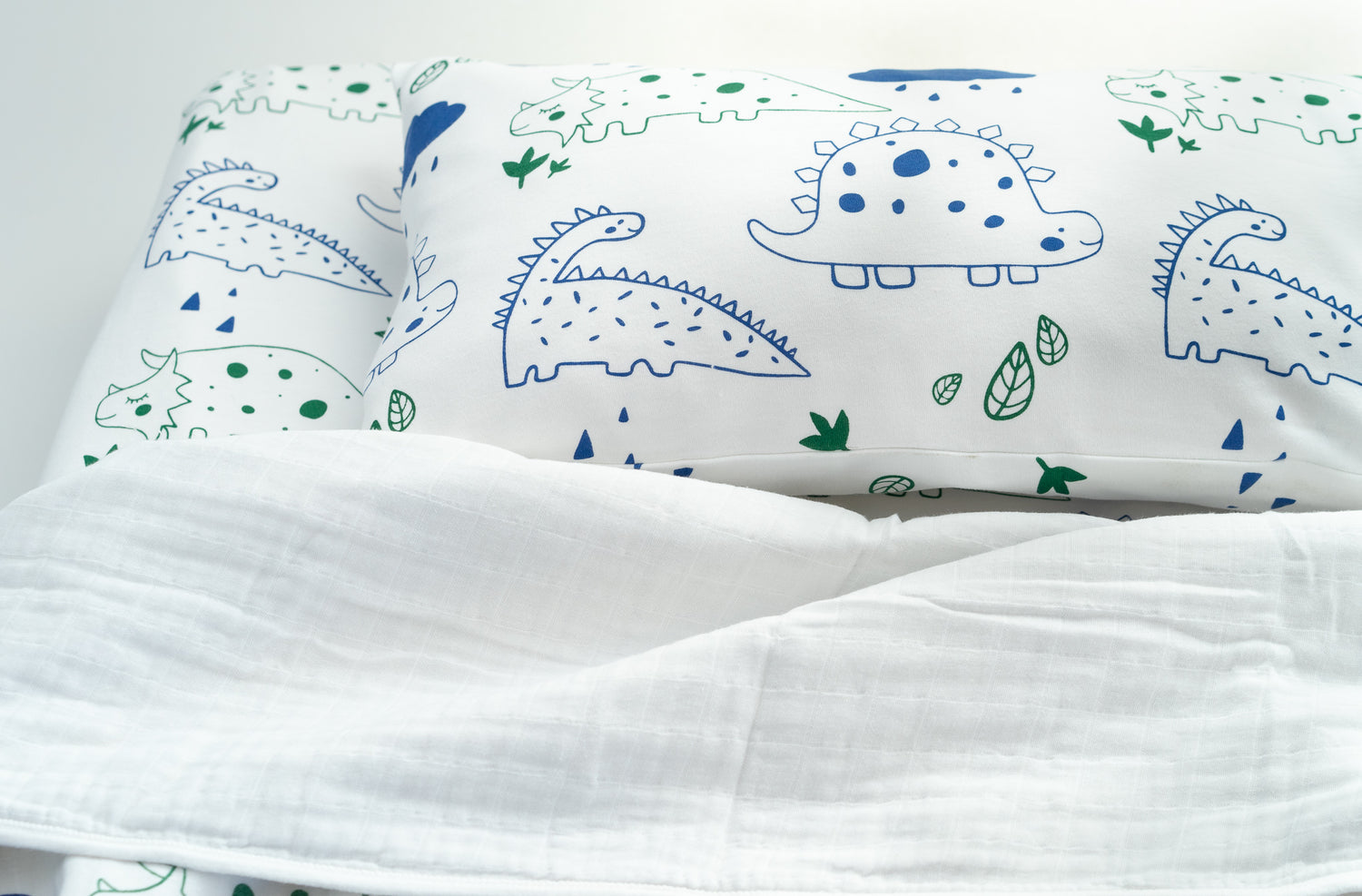 Organic Interlock Toddler Pillowcase - Dinos - Animal Collection - Magnolia Organics