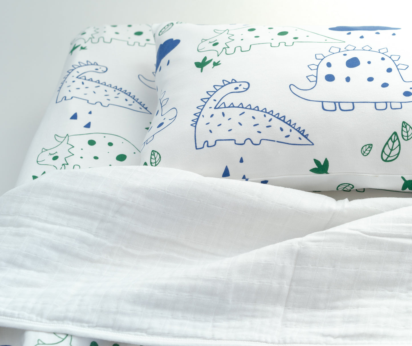 Organic Interlock Toddler Pillowcase - Dinos - Animal Collection - Magnolia Organics