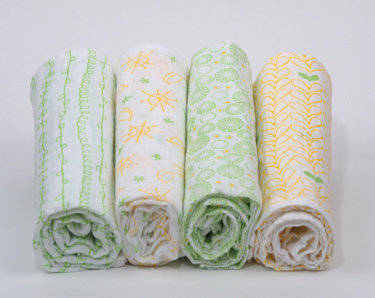 Organic Cotton Muslin Swaddle Blanket Set - Magnolia Organics