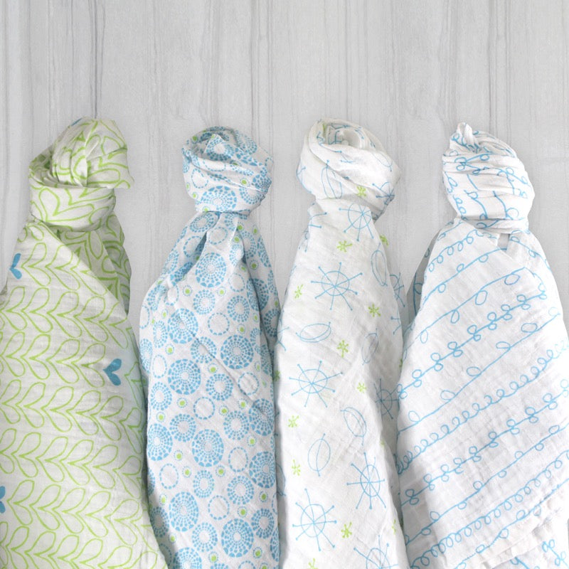 Organic Cotton Muslin Swaddle Blanket Set - Magnolia Organics